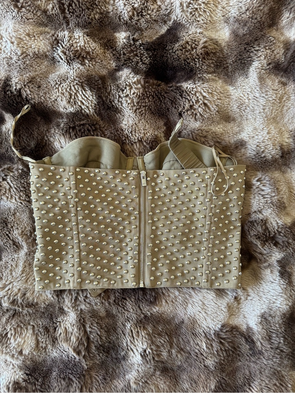 Studded Beige Bustier Top - Women - Picture 2 of 2